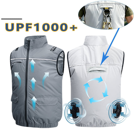 Unisex nan leichte kühlende Arbeitsweste mit integrierten Ventilatoren und externem Akku EB