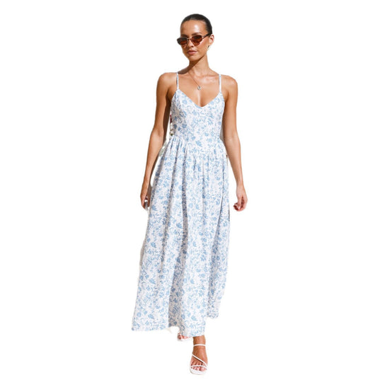 Damen Maxi-Kleid mit floralen Mustern EB