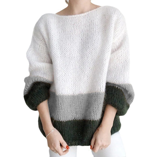 Damen modischer Strickpullover mit weichem Material und lässigem Schnitt EB