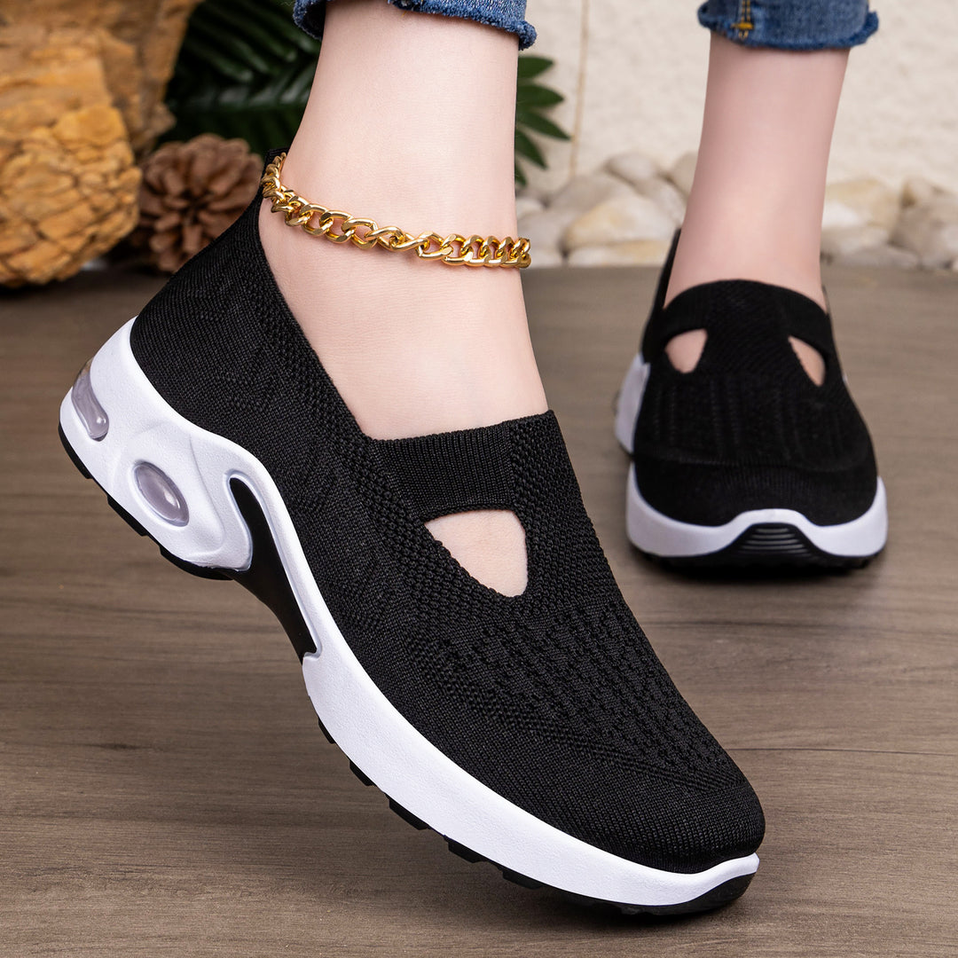 Damen Atmungsaktive Slip-On Sneakers mit elastischem Design und rutschfester Sohle EB