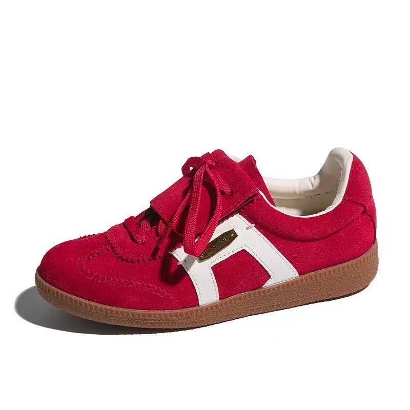 Damen Sportliche Sneaker mit Leder- und Wildlederkombination EB