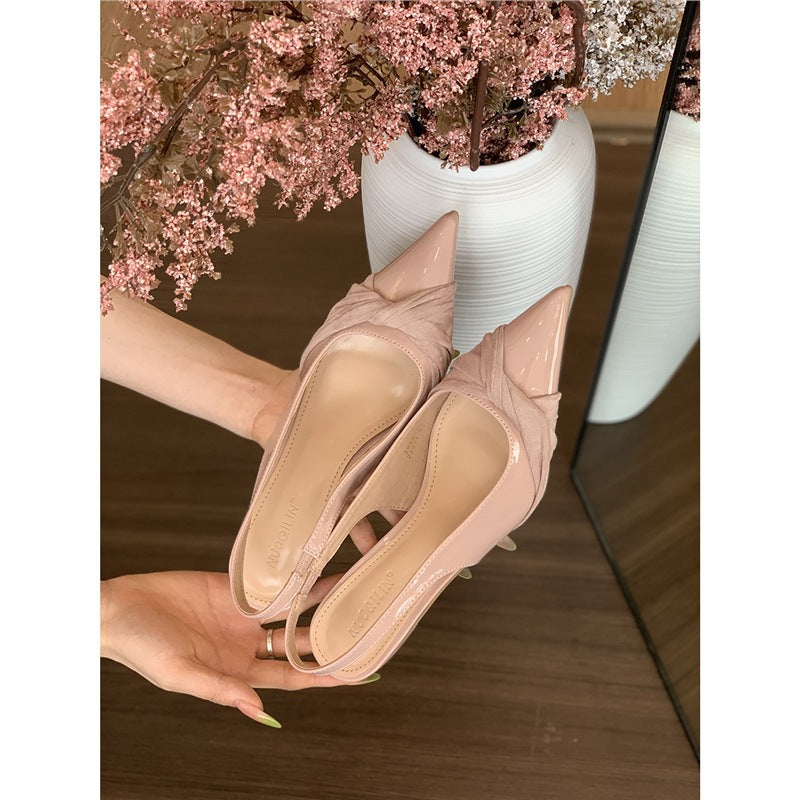 Damen spitze Slingback-Pumps mit elegantem Raffungseffekt EB