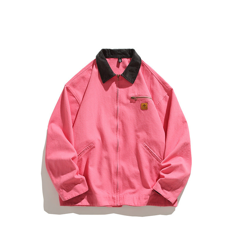 Herren robuste Freizeitjacke mit hohem Kragen und praktischen Taschen EB