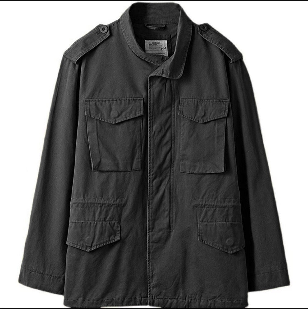 Herren nan leichte Baumwoll-Feldjacke mit aufgesetzten Taschen und Schulterklappen EB
