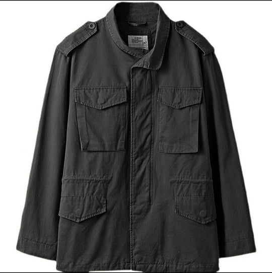 Herren nan leichte Baumwoll-Feldjacke mit aufgesetzten Taschen und Schulterklappen EB