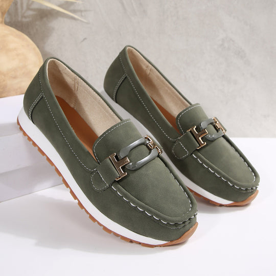 Damen Mokassin-Schuhe mit trendigem Schnallen-Detail EB