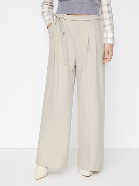 Damen Weite Nadelstreifen-Hose mit Wickel-Taille EB
