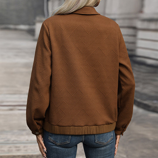 Damen moderner Utility-Jacke mit strukturiertem Obermaterial und praktischen Taschen EB