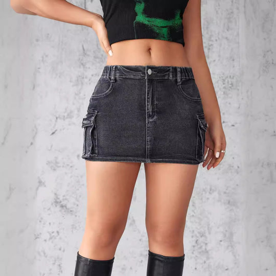 Damen Jeansrock mit praktischen Taschen und modischem Schnitt EB