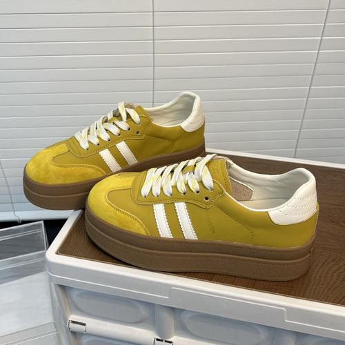 Damen Chunky Sneakers mit modischer Plateau-Sohle und atmungsaktiver Obermaterialstruktur EB