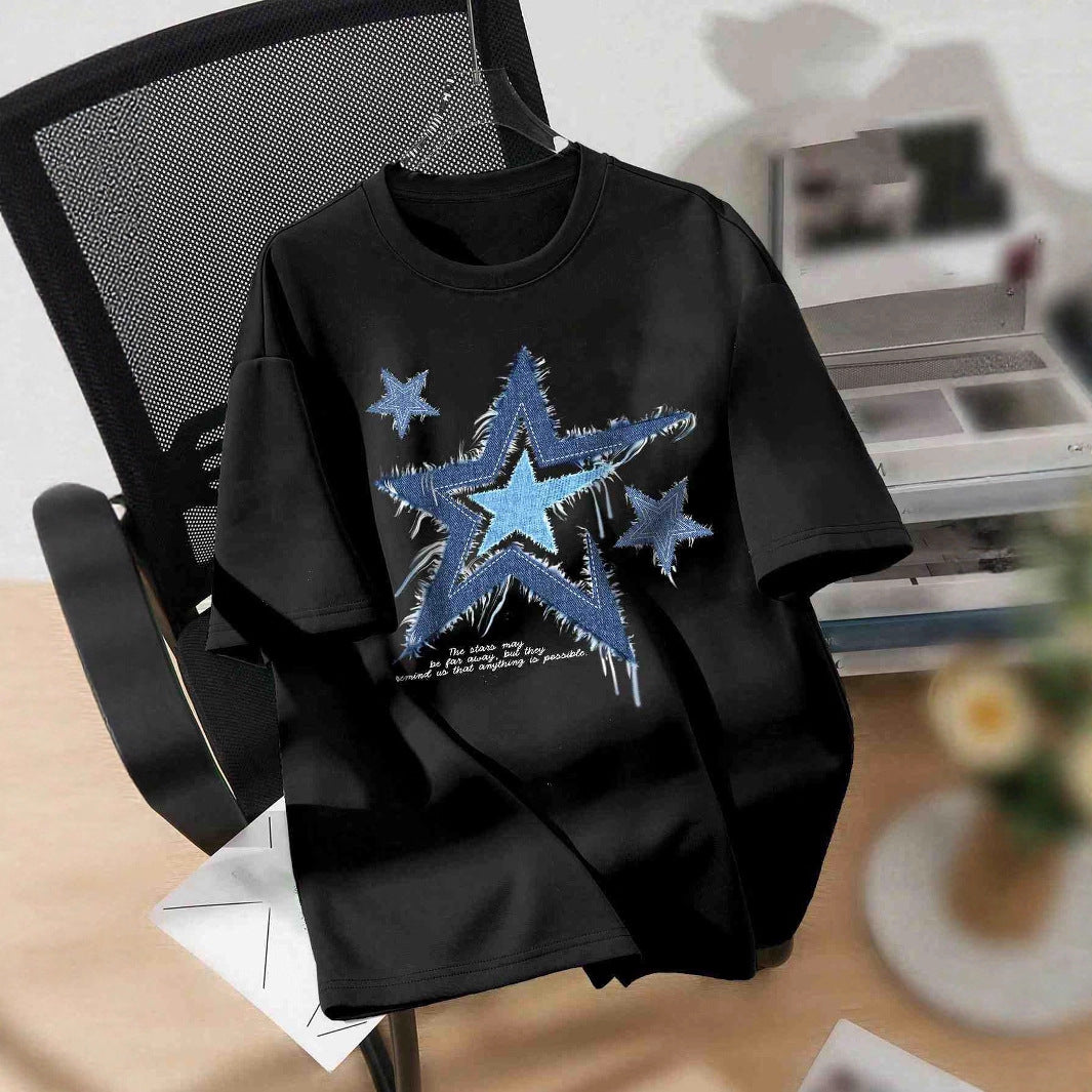 Damen T-Shirt mit trendigem Sternmotiv und lässiger Passform EB