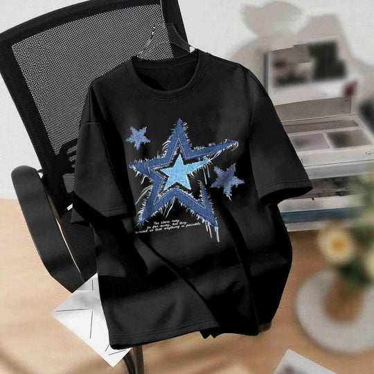 Damen T-Shirt mit trendigem Sternmotiv und lässiger Passform EB