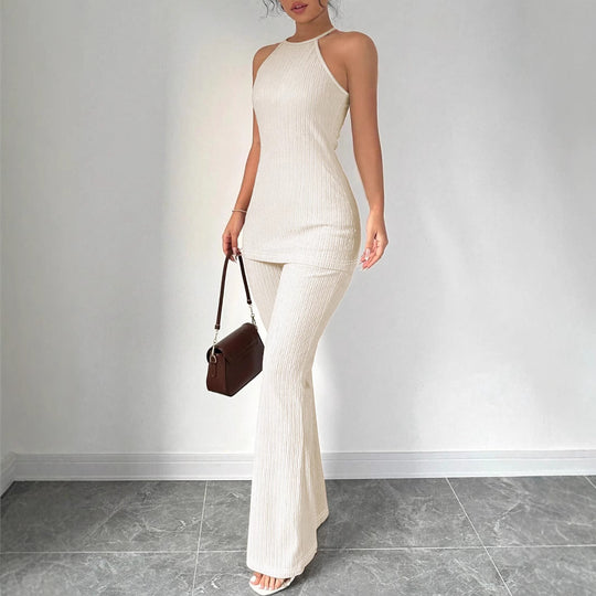 Damen Strick-Set mit weiter Hose und minimalistischen Design EB