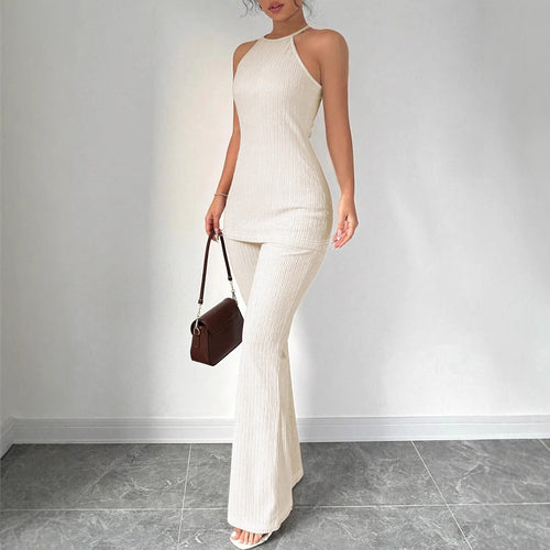 Damen Strick-Set mit weiter Hose und minimalistischen Design EB