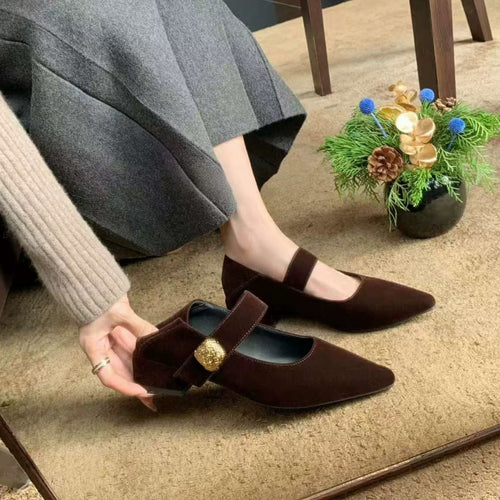 Damen elegante Ballerinas mit modischer Riemchenverzierung und hochwertigem Obermaterial EB