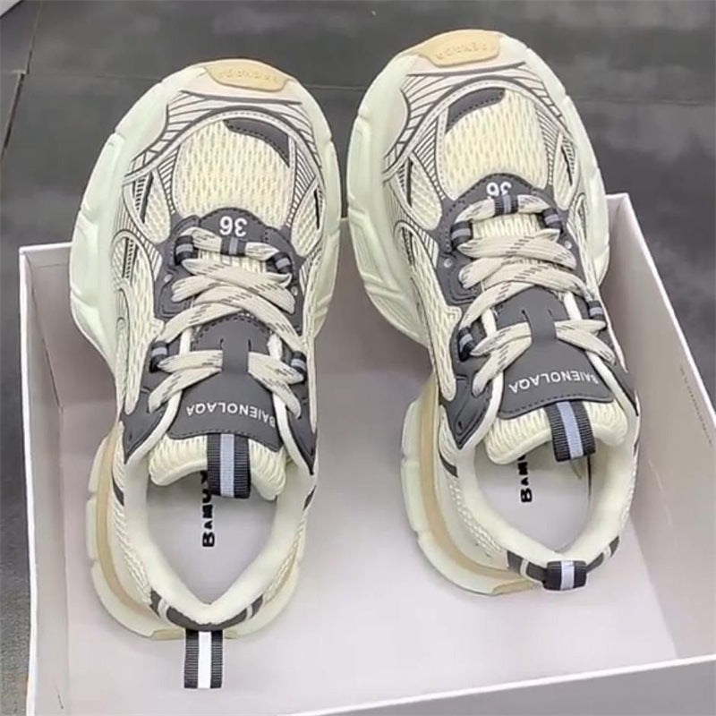 Damen Sportliche Sneakers mit atmungsaktiver Mesh-Oberfläche und stabiler Sohle EB