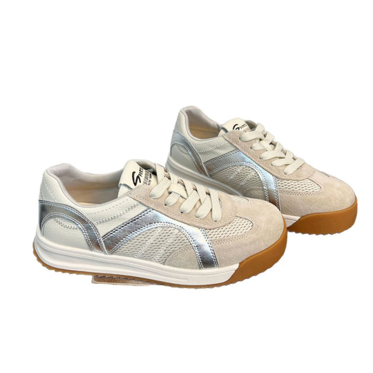 Damen Sportliche Sneakers mit atmungsaktivem Mesh und robustem Veloursleder EB