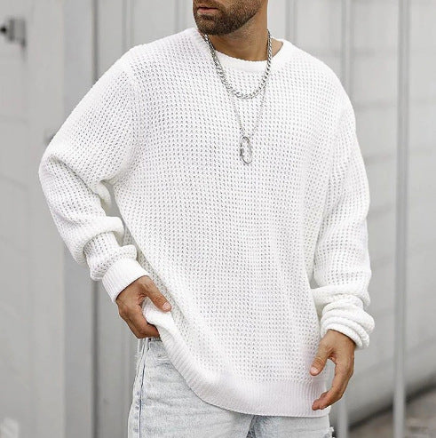 Herren Strukturierter Pullover mit Rundhalsausschnitt EB