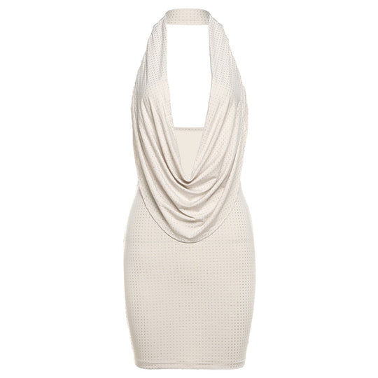 Damen Minikleid mit Drape-Effekt und tiefem Rückenausschnitt EB