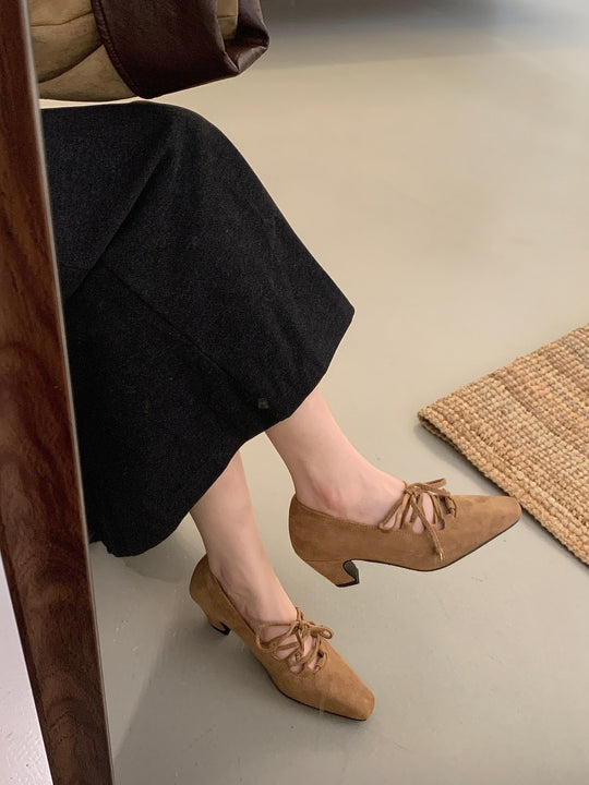 Damen Elegante Ballerinas mit Schnür-Design EB