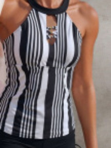 Damen Sportlicher Badeanzug mit modischem Hochkragen und einzigartigen Cut-Out-Details EB