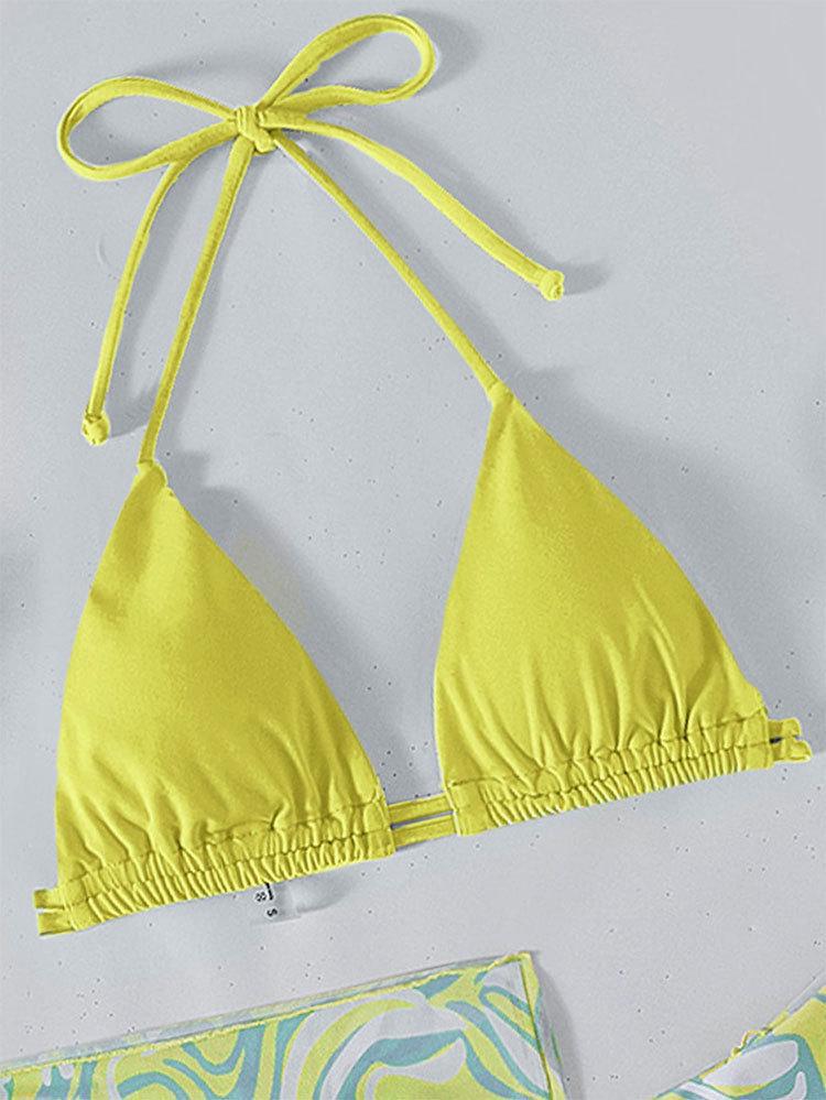 Damen Triangel-Bikini mit einzigartigem Wickelrock EB