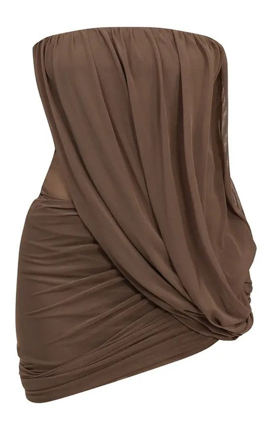 Damen Wickelkleid aus fließendem Material EB