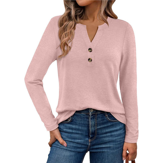 Damen Langarmshirt mit Knopfdetails EB