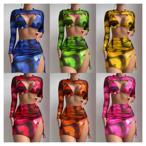 Damen Bikiniset mit langärmligem Oberteil EB