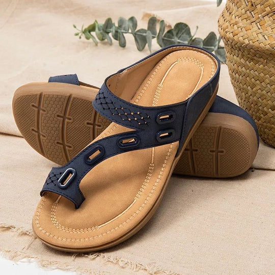 Damen komfortable Zehensandalen mit anatomischer Fußbettgestaltung EB
