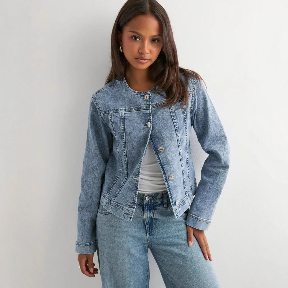 Damen zeitlose Denim-Jacke im modernen Schnitt EB