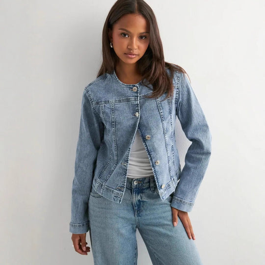 Damen zeitlose Denim-Jacke im modernen Schnitt EB