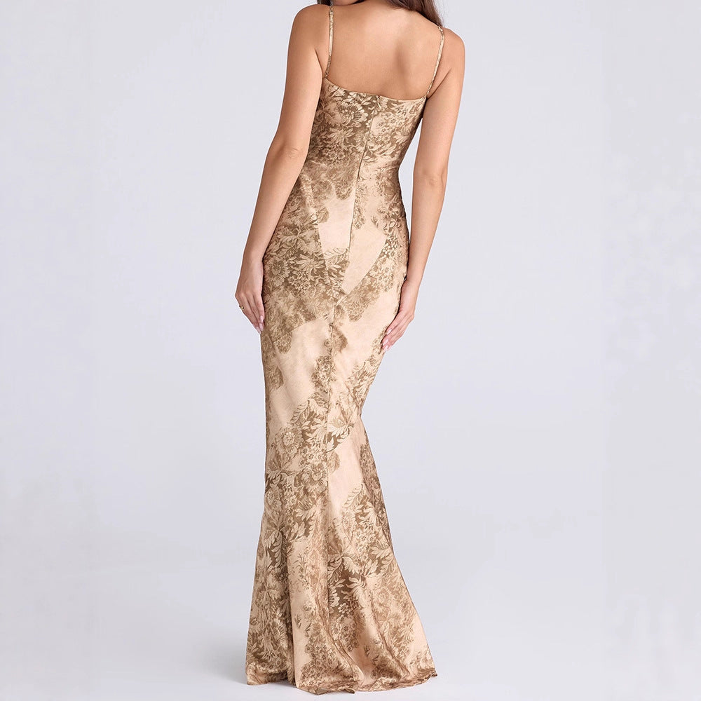 Damen Elegantes Maxikleid mit floralem Design EB
