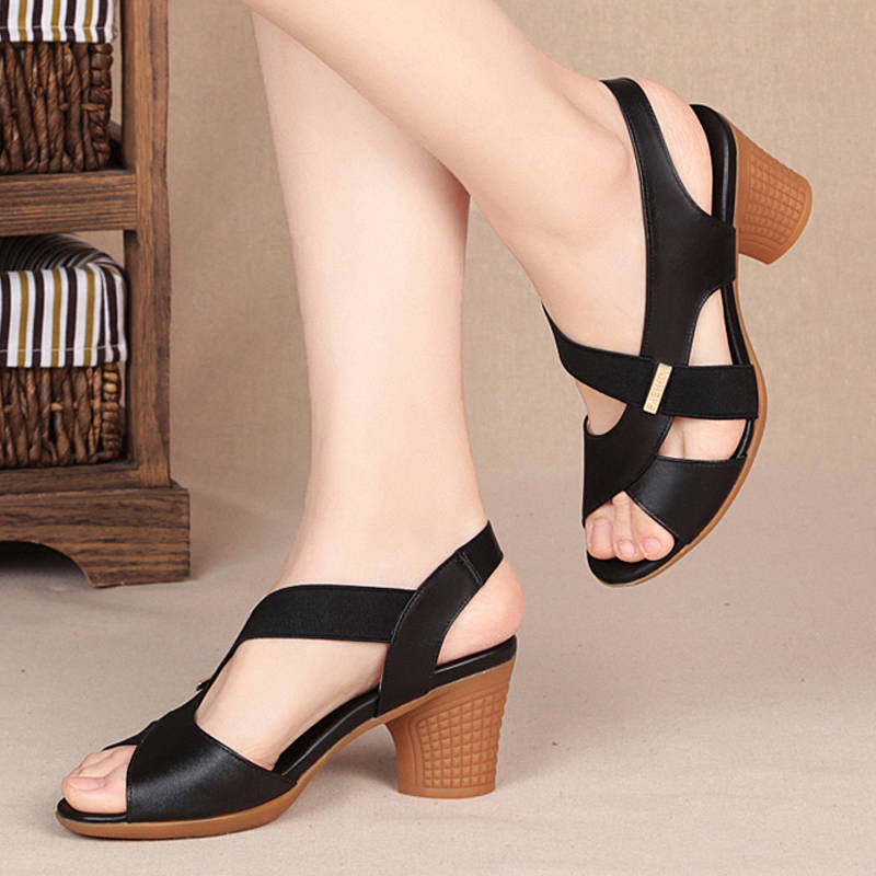 Damen Elegante Sandalen mit Absatz und komfortablem Trägerdesign EB