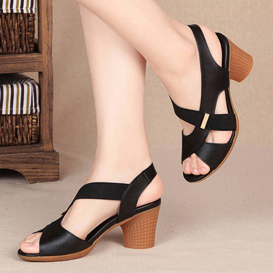 Damen Elegante Sandalen mit Absatz und komfortablem Trägerdesign EB