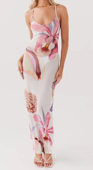 Damen Maxikleid mit floralem Muster EB