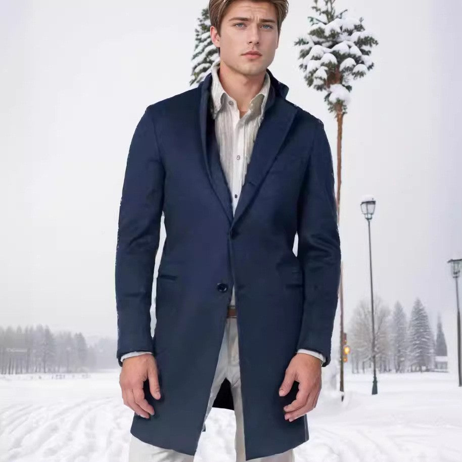 Herren eleganter Wollmantel mit schlanker Silhouette EB