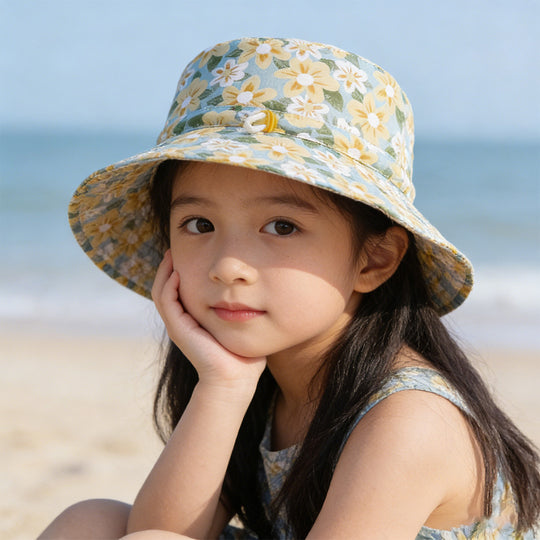 Unisex nan Sonnenhut für Kinder mit verstellbarem Kinnband, breiter Krempe und hohem UV-Schutz EB