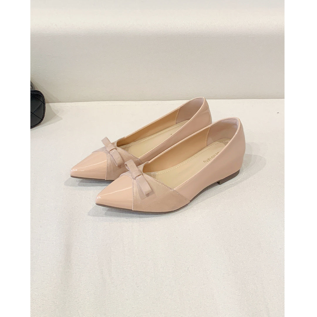Damen Ballerinas mit elastischem Riemen und edlem Schleifenakzent EB