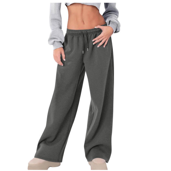 Damen nan weite High-Waist Relaxhose mit Kordelzug und verdeckten Seitentaschen EB