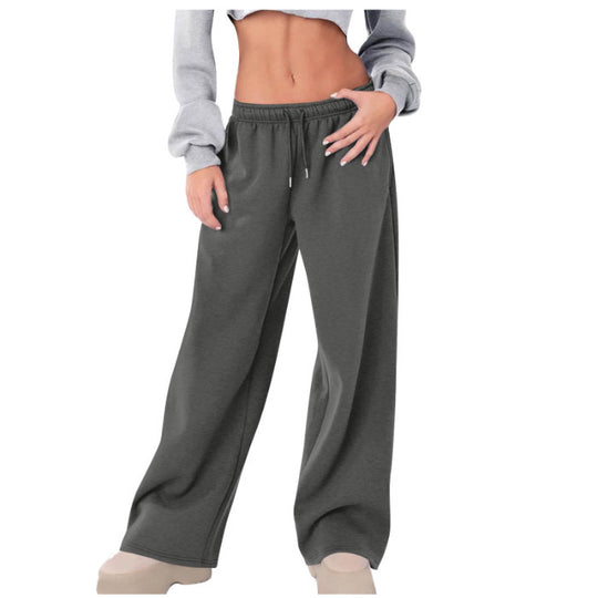 Damen nan weite High-Waist Relaxhose mit Kordelzug und verdeckten Seitentaschen EB