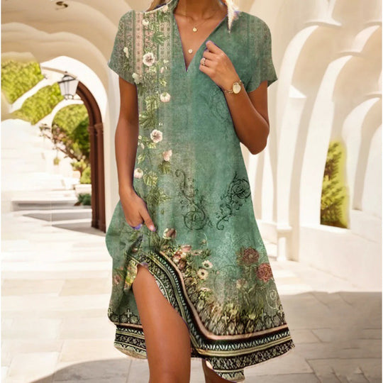 Damen Sommerkleid mit floralen Mustern EB
