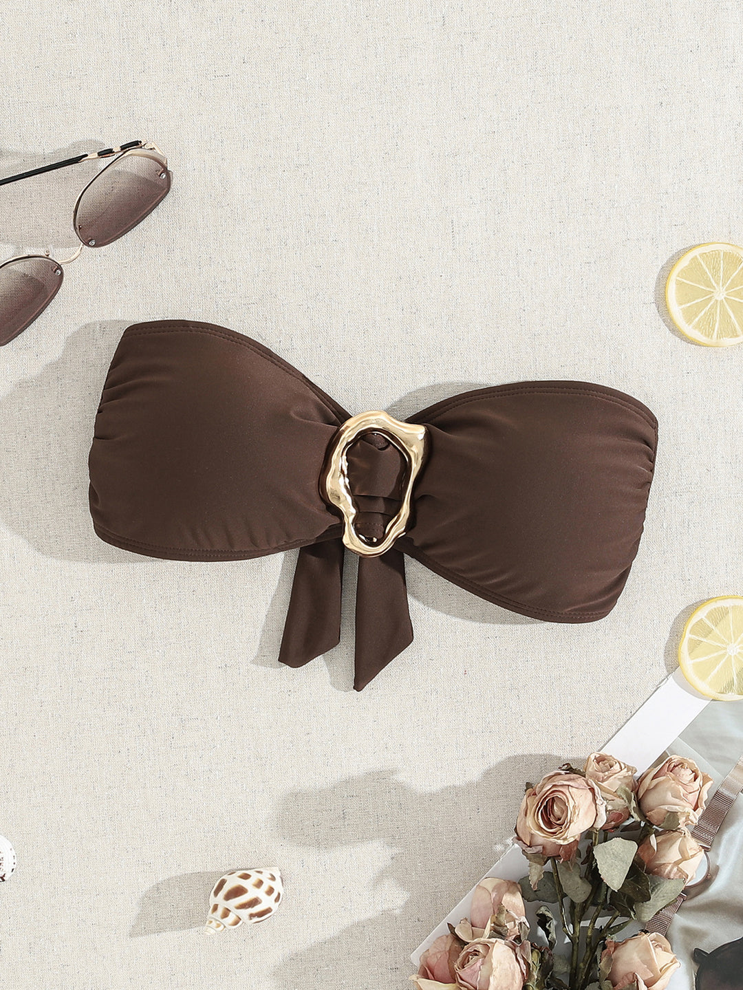 Damen Bandeau-Bikini mit elegantem Verschluss und modischem Design EB