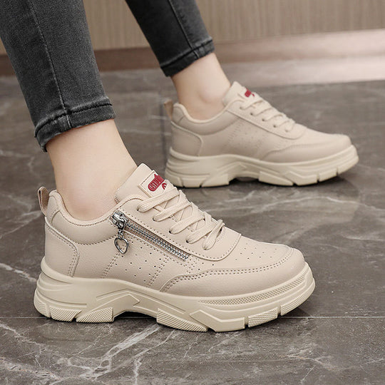 Damen Sportliche Chunky Sneakers mit Reißverschluss und rutschfester Sohle EB
