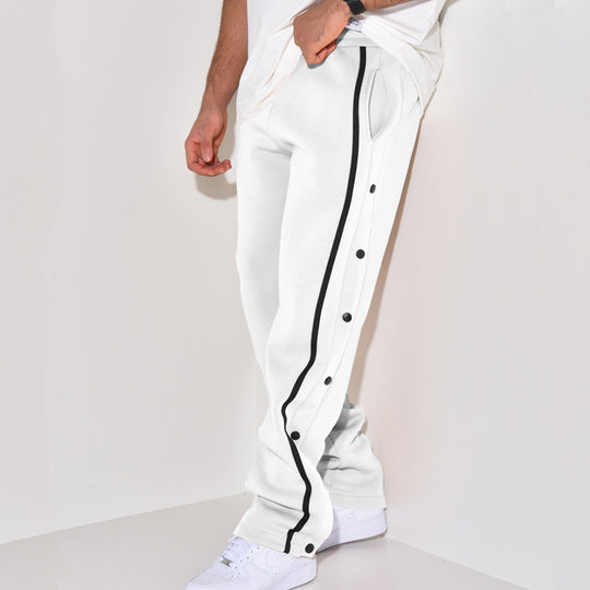 Herren Sportliche Jogginghose mit Druckknopf-Detail und seitlichen Taschen EB