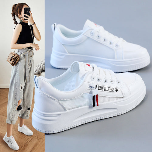 Damen Sportliche Sneaker mit innovativem Obermaterial und modischem Zipperdesign EB