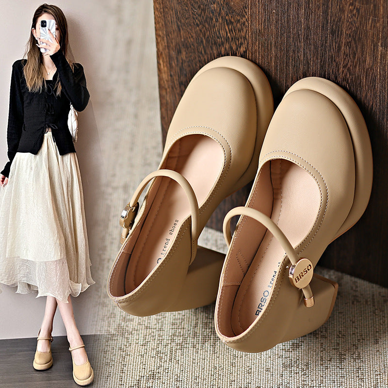 Damen Mary Jane Schuhe mit komfortablem Blockabsatz EB
