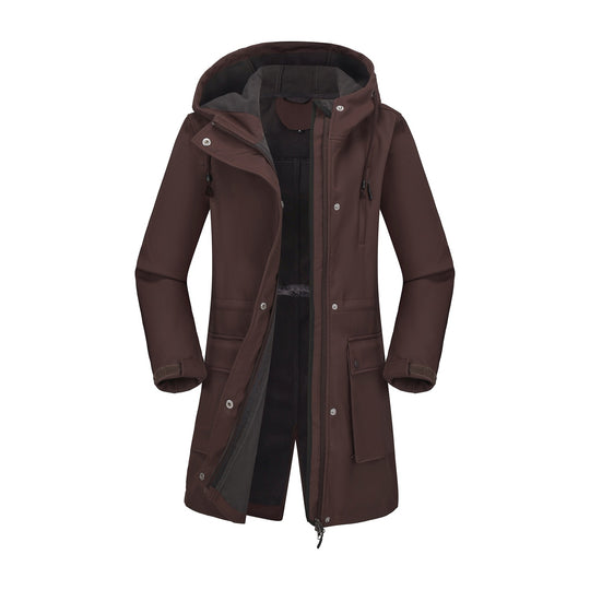 Damen funktionale Outdoor-Jacke mit verstellbarem Taillenzug und Innenfutter EB