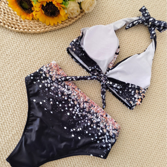 Damen Bikini-Set mit trendigem Animal-Print und modischem Schleifen-Detail EB