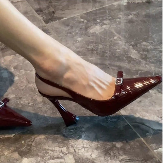 Damen elegante Slingback High Heels mit stilvollem Absatz EB